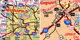 maps showing 3-digit numbered highways around major cities