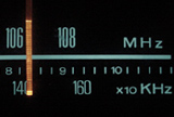 close-up of a radio dial